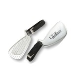 Custom LM-1005 Golfer ID /Luggage Tag with Insert Card Shiny Nickel Plated with Leather Strap and Buckle Closure