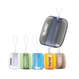 Custom LM-1009 Polished Acrylic Luggage Tag with Plastic Closure with Metallic Stainless Steel Center