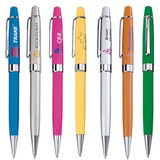 Custom PC-601 Vibrant Fashion Color Aluminum Ballpoint Pen with Chrome Plated Accents