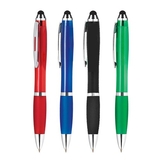 Custom PP-120 Twist Action Plastic Stylus Pen In Bold Color Barrel and Color Matching Grip
