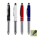 Custom PP-121 Cap-Off 3-In-1 Capacitive Soft-Touch Stylus with L.E.D. Flashlight and Ballpoint Pen