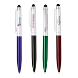 Custom PP-125 Aluminum Constructed Twist Action Ballpoint with Capacitive Soft-Touch Stylus Pearl White Cap