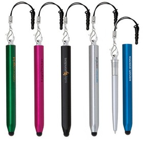 Custom PP-129 2 In 1 Twist Off Action Plastic Pen with Capacitive Soft-Touch Stylus Triangular Body In Bright Color