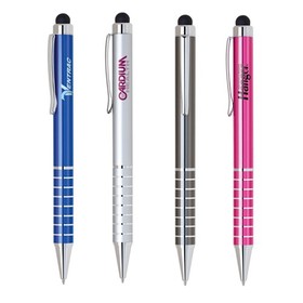 Custom PP-132 Anodize Colored Twist Action Ballpoint Pen and Capacitive Stylus 2-In-1 Ballpoint Stylus