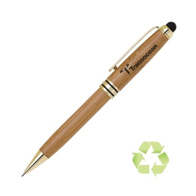 Custom PP-135P Eco Friendly Bamboo Pencil with Black and Gold Accents