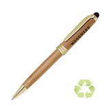 Custom PP-136B Eco Friendly Bamboo Ballpoint Pen with Gold Accents