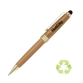 Custom PP-136P Eco Friendly Bamboo Pencil with Gold Accents