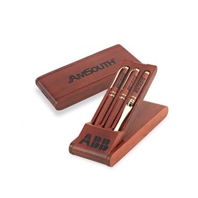 Custom PPK-507 Triple Wood Pen Boxthe Box Can Be Used as Pen Stand