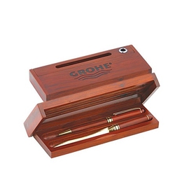 Custom PPK-509 Double Wood Pen Box, Business Card Holder