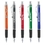 Custom PZ-30200 Click Action Ballpoint Colorful Translucent Barrel with Stylish Chrome-Toned Clip and Black Rubber Grip, Price/each