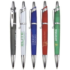 Custom PZ-3026 Click Action Mechanism Ballpoint Pen with Unique Design Metal Clip and Trims