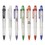 Custom PZ-30450 Click Action Mechanism Ballpoint Pen Frosted White Barrel and Grip with Translucent Clip and Trims, Price/each