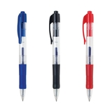 Custom PZ-30720 Smooth Writing Click-Action Gel Pen See-Thru Barrel with Bold Color Textured Comfort Grip