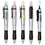 Custom PZ-40210 2-In-1 Twist Action Highlighter and Ballpoint Pen, Metallic Silver Barrel with Texturized Rubber Grip, Price/each