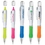 Custom PZ-40220 2-In-1 Twist Action Highlighter and Ballpoint Pen, White Barrel with Color Grip, Price/each