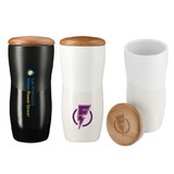 Custom Admart WA-2018 Wood Lid Ceramic Tumbler