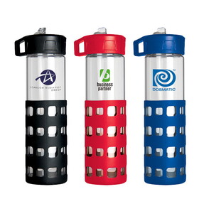 Custom Admart WS-1005 Glass Water Bottle With Silicone Sleeve