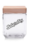 Custom 41 oz. Goodies Glass Candy Jars With Wooden Lids