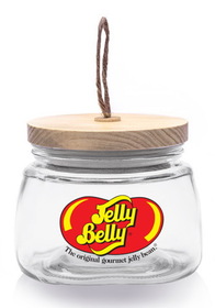 Custom 38 oz. Round Glass Candy Jars With Wooden Lids