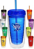 Custom Econo 16 oz. Double Wall Tumbler With Lid And Straw