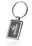 Custom Black & Chrome Rectangular Metal Keychains, Price/piece