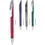 Custom PB078 Polymer, Frosted Retractable Ballpoint Pen with Matte Silver Pocket Clip and Trim, Price/each