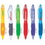 Custom PB472 Polymer, Colorful Retractable Pen with Matching Color Rubber Grip and Clear Clip, Price/each