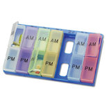 Custom Easy-View Translucent AM/PM Super Pill Organizer, 8 7/8