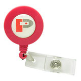 Custom Solid Color Retractable Badge Holder Round