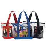 Custom 600D Polyester Transparent Zippered Tote