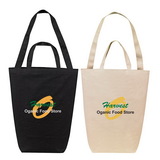 Custom Solid Color Dual Handle Canvas Shopping Tote