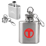 Custom 1 oz. Compact Stainless Steel Flask With Key Chain