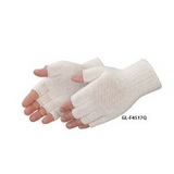 Blank Fingerless Natural Cotton/Polyester Blend Work Gloves