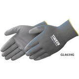 Custom Ultra-Thin Gray Polyurethane Palm Coated Gray Knit Gloves