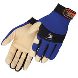 Custom Tan Grain Pigskin Full Palm Mechanic Gloves