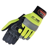 Custom Premium Hi-Vis Simulated Leather Reinforced Palm Mechanic Gloves