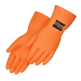 Custom Orange Neoprene/Latex Unsupported Flock Lined Glove