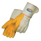 Custom Golden Chore Gloves With Gauntlet Cuff