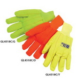 Custom Fluorescent Green Cotton Corduroy Double Palm Work Gloves
