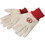 Custom Double Palm Canvas Gloves With Red Wrist, Price/pair