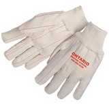 Custom Double Palm Canvas Gloves With Natural Wrist