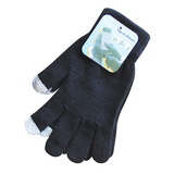 Blank Black Stretchable Gloves With Telefingers
