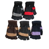 Blank Assorted Color Convertible Fingerless Gloves/Mittens