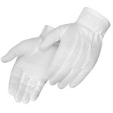 Blank Formal White Dress Gloves, 100% Cotton With Snaps