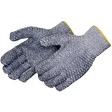 Blank Gray Knit Gloves With 2-Sided Clear Pvc Honeycomb