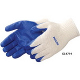 Custom Blue Latex Palm Coated Gloves