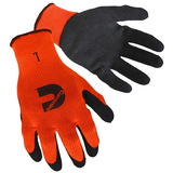 Custom Hi-Viz Orange Textured Latex Palm Coated Gloves