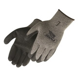 Custom Gray Shell Black Textured Latex Palm Coated Gloves