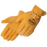 Custom Golden Grain Cowhide Double Palm Driver Glove With Kevlar Thread