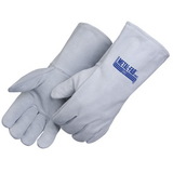 Custom Gray Leather Welder Gloves With Cotton Thread